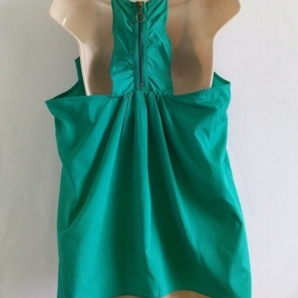 Aqua Green Racerback Ruffled Tank Top Spring L - Picture 3 of 5